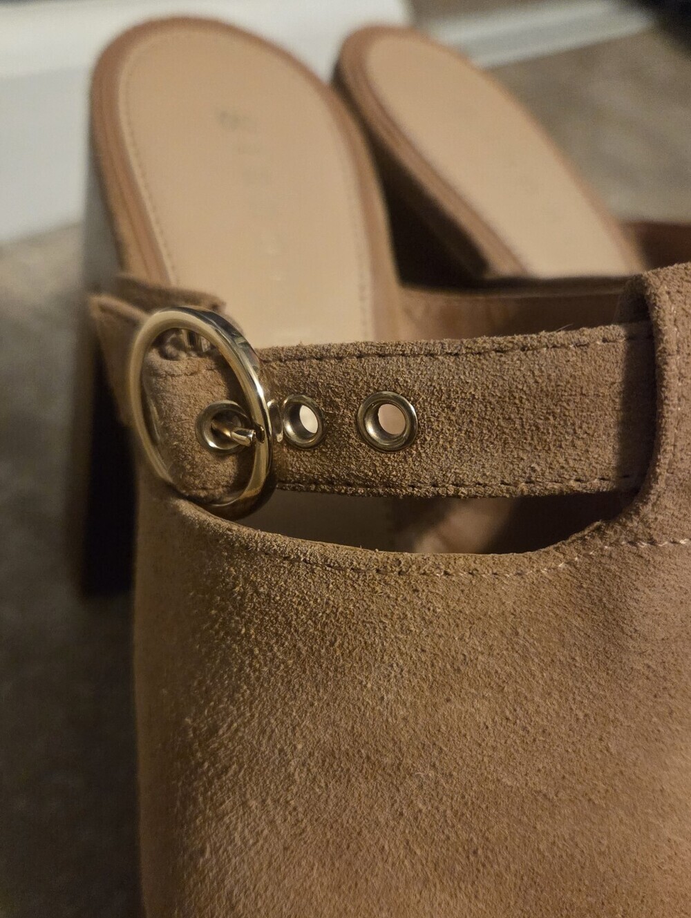 Gianni Bini Womens Sotelo Brown Leather Buckle Chunky Heel Platform Clogs. Sz 11 - Picture 6 of 11